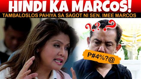 Breaking News Martin Tambaloslos Romualdez Nagalit Kay Sen Imee Sa