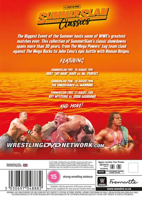 WWE Best Of SummerSlam Classics DVD Cover Artwork Match Line Up