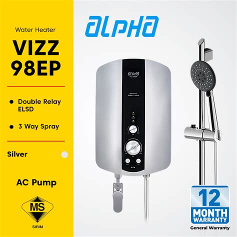 Alpha Vizz 98ep Instant Water Heater With Pump Lazada