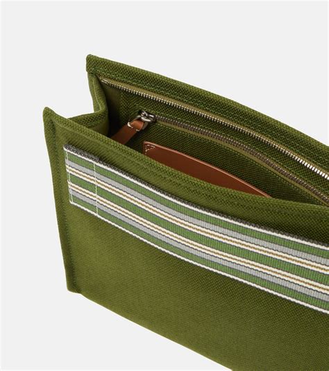 Loro Piana The Suitcase Stripe Canvas Pouch Loro Piana