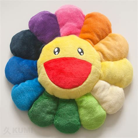 Takashi Murakami Large Rainbow Flower Cushion | Kumi Contemporary