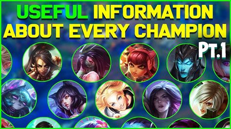 MORE Useful Information About EVERY League Of Legends Champion Pt 1