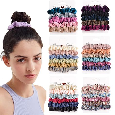 Feste Seide Elastische Haar B Nder Frauen D Nndarm Scrunchie Satin