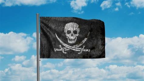 Corsair Pirate Flag Symbol Piracy Navy Stock Footage Video (100% ...