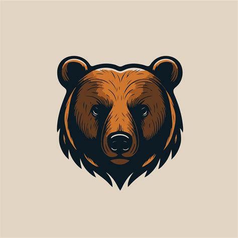 Grizzly Bear Head Logo Symbol Design Template Emblem Sport Logo