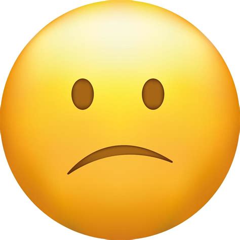 Confused Emoji Nonplussed Emoticon With Frowned Lips 22461885 Vector Art At Vecteezy