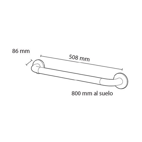 Barra De Apoyo Recta Nylon Mm Presto Equip