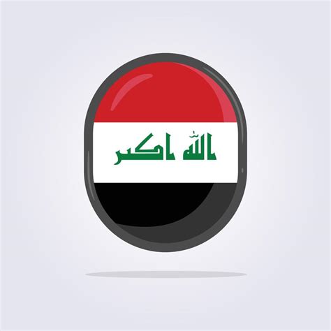 glowing iraq flag in badge icon symbol vector illustration design ...