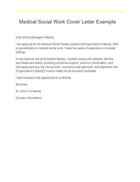 Social Work Cover Letter Examples Pdf