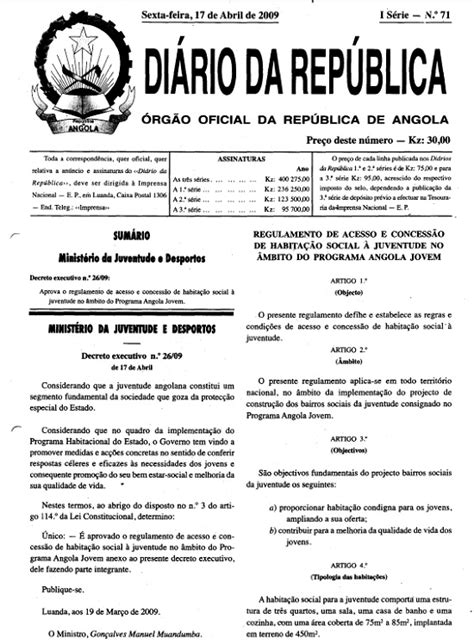 Decreto Executivo Regulamento De Acesso E Concess O De Habita O