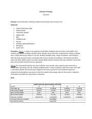 Analyzing Acetic Acid In Vinegar Through Titration Course Hero