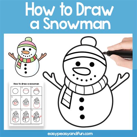 How To Draw A Snowman Step By Step Drawing Guide Easy Peasy And Fun