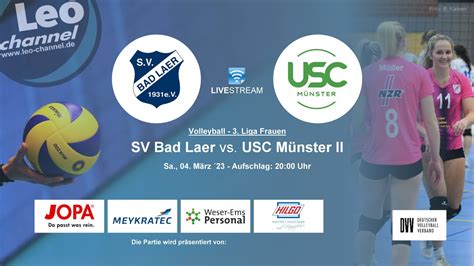 Volleyball 3 Liga Frauen Livestream SV Bad Laer vs USC Münster 2