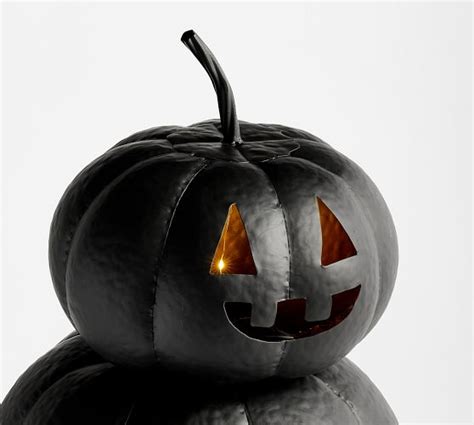 Light Up Stacked Hammered Jack Olantern Pottery Barn