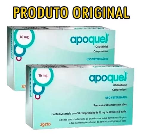 2 Apoquel 16 Mg Dermatológico Anticoceira Cartela 40 Comp Frete grátis