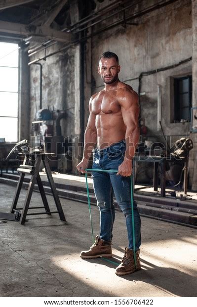 Muscled Half Naked Man Work Walking Stock Photo Shutterstock