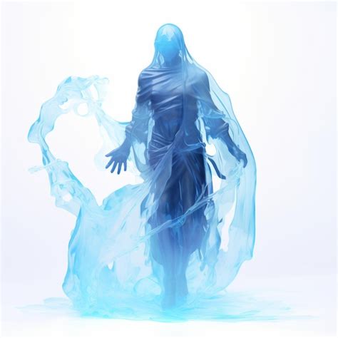 Premium Ai Image The Enigmatic Specter A Translucent Blue Ghostly