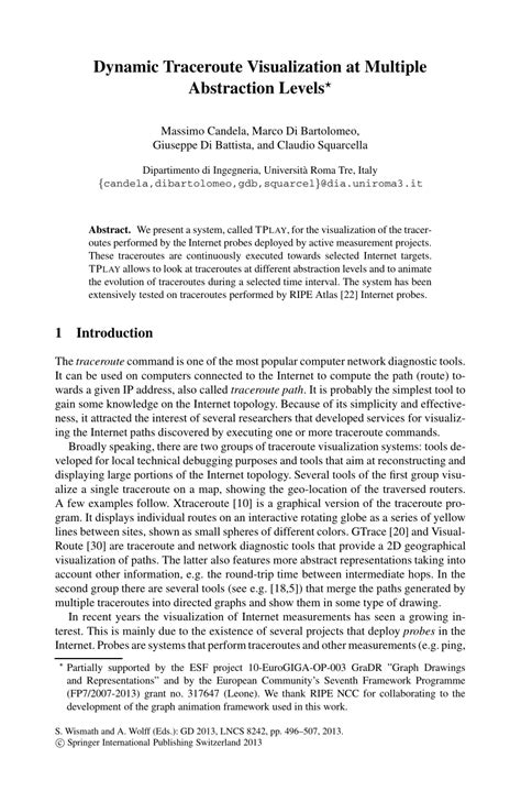 dynamic traceroute visualization  multiple abstraction levels