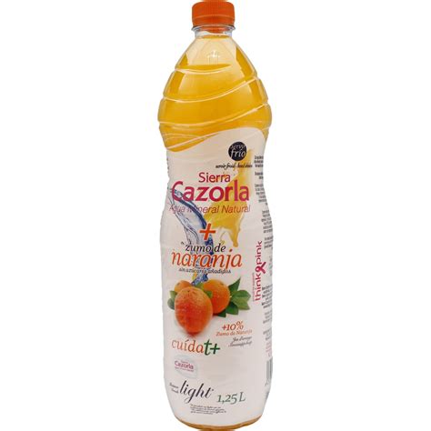 Agua Mineral Natural Sin Gas Con Zumo De Naranja Botella 1 25 L