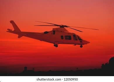 Military Helicopter Silhouette Sunset Background Stock Vector (Royalty ...