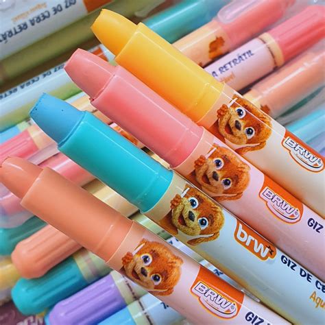 Brinde Giz de Cera Retrátil Pastel Brw Cores Variadas Gôri s