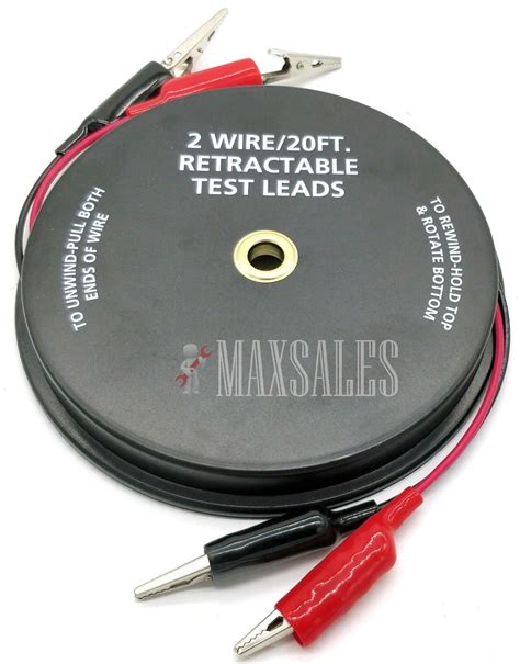 Wire Retractable Test Leads Gauge Alligator Clips In Reel Ebay