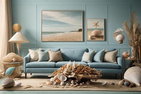 Premium Ai Image Coastal Themed Living Room