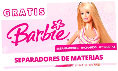 Gratis Car Tulas O Separadores De Materias De Barbie Para Imprimir