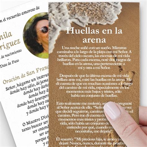 Spanish Prayer Cards Footprints In The Sand Spanish Catholic Etsy