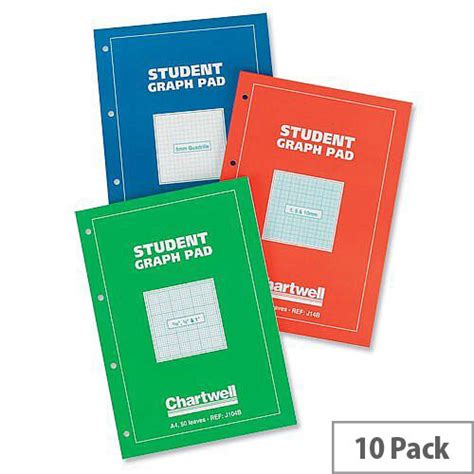 Silvine Student Graph Pad 90gsm 5mm Quadrille 50 Sheets A4 Ref A4gpx