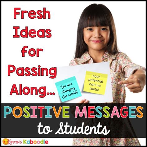 Fun Ways to Deliver Positive Messages for Students | Positive messages ...