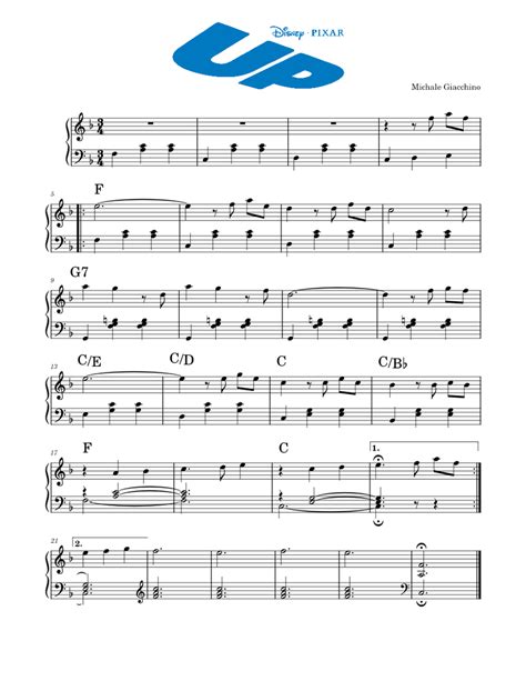 Download and print in PDF or MIDI free sheet music for Up Main Theme by ...