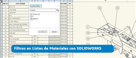 Filtros En Listas De Materiales Con SOLIDWORKS Easyworks