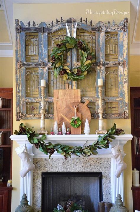 A Southern Christmas Mantel Of Magnolia Leaves Christmas Mantels