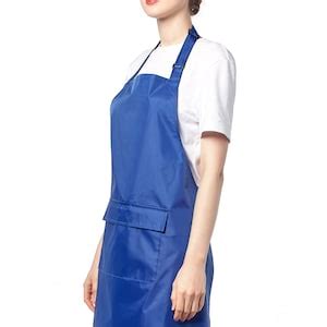 Blue Waterproof Soft PVC Apron With Adjustable Neck Strap And Etsy UK