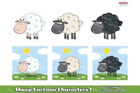 Sheep Cartoon Mascot Characters 1