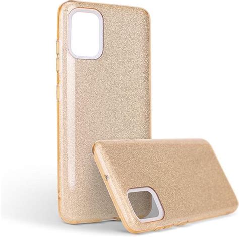 Samsung Galaxy A51 Hoesje Siliconen Glitter Back Cover Goud Bol