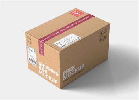 Free Corrugated Shipping Box Mockup PSD Good Mockups