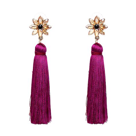 Silk Tassel Floral Stud Earrings Style Limits