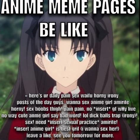 ANIVIE MEME PAGES BE LIKE Here S Ur Daily Pain Sex Waifu Horny Irony