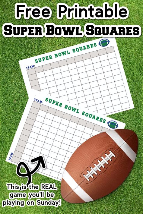 Free Printable Super Bowl Squares Template