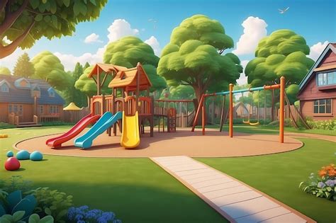 Premium Photo | Kindergarten Playground Outdoor Fun for Kids