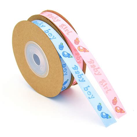 10 m/roll baby boy baby girl 1 cm wide printed satin ribbon