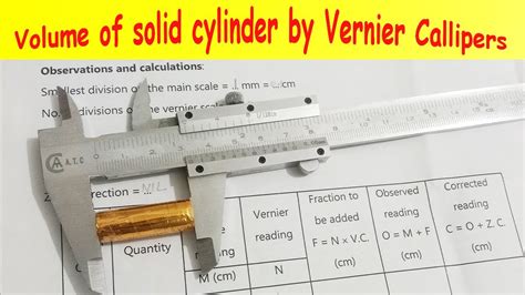 Vernier Calipers Class 11 Physics Practical Volume Of Solid Cylinder