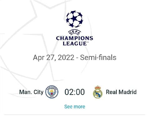 Manchester City Vs Real Madrid Semifinal Liga Champions Malam Ini