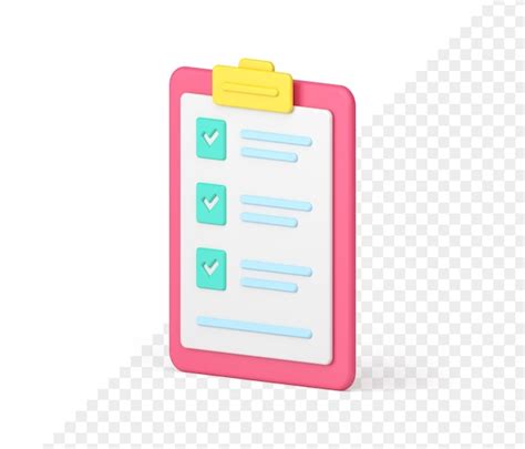 Premium Psd Checklist On D Clipboard Paper Document In Test Form