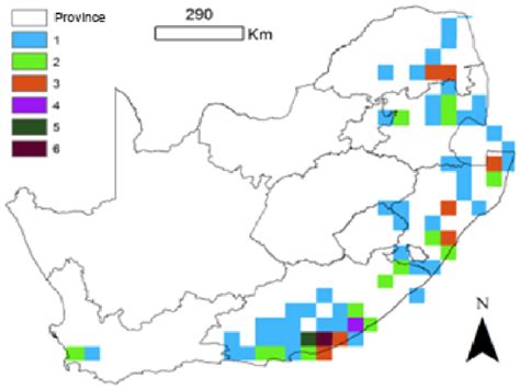 Quarter Degree Grid Map Of Species Richness Considering All South