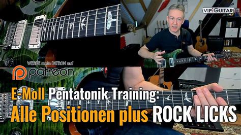 E Moll Pentatonik Training Alle Positionen Plus Rock Licks VIP