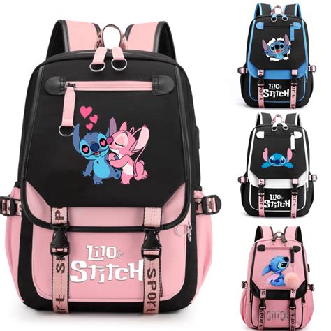 Stitch Mochila Estudante Masculina E Feminina Costura Disney