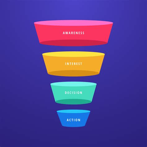 Colorful 3D Sales Funnel Diagram 695694 Vector Art At Vecteezy